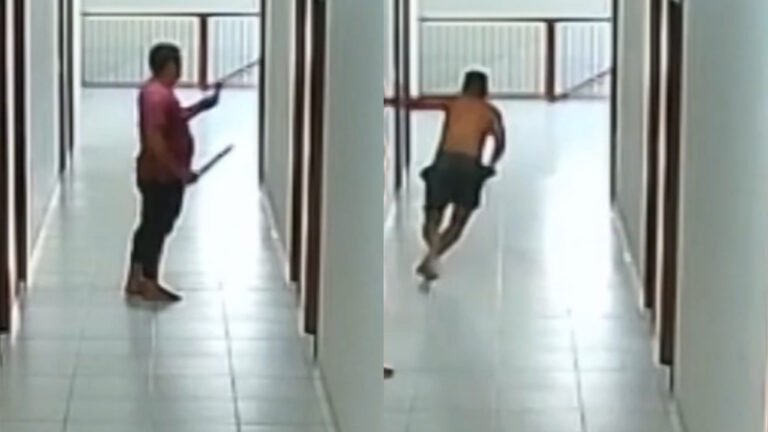 Homem é esfaqueado durante confusão em hotel de Prainha; câmeras registraram a ação