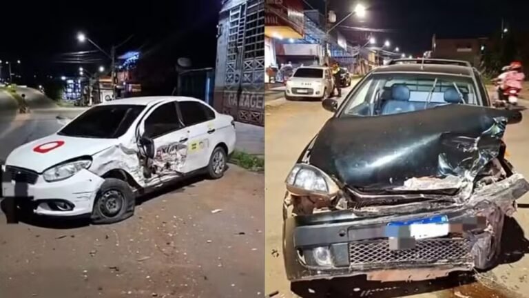 Carro desgovernado causa colisão e ocupantes fogem após acidente em Santarém