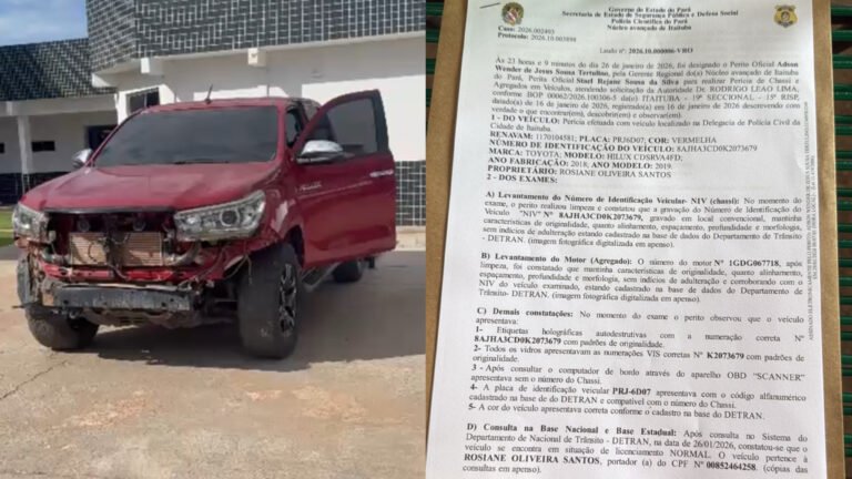 Laudo pericial descarta adulteração em Hilux apreendida por suspeita de roubo em Itaituba
