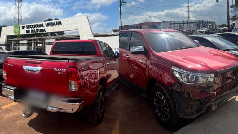 Polícia Militar apreende Hilux com sinais adulterados em garagem de empresa em Itaituba