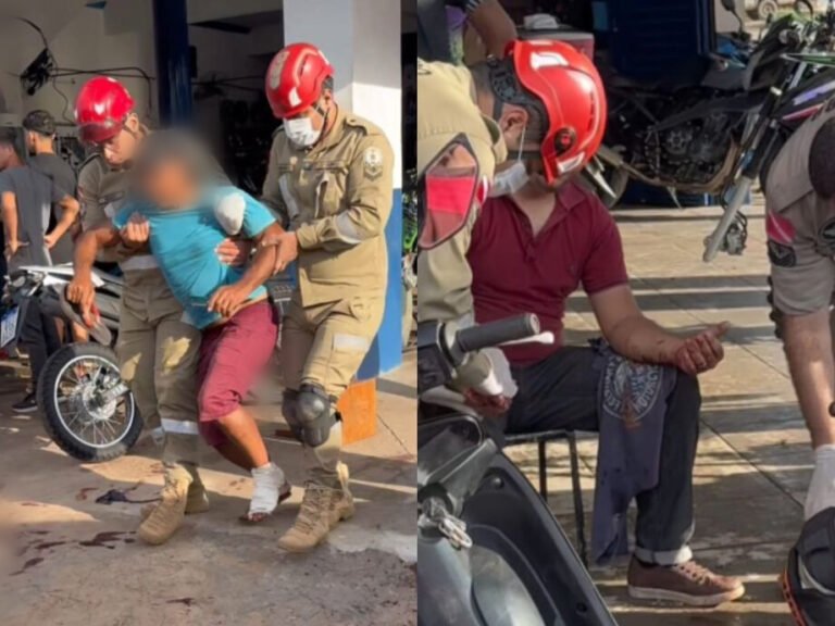 VÍDEO; Colisão entre motociclistas deixa dois feridos no cruzamento da 21ª Rua com a São José, em Itaituba