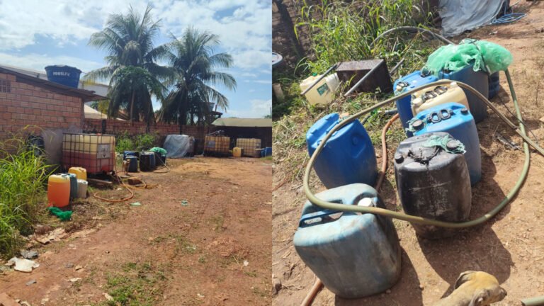 VIDEO; Polícia flagra armazenamento irregular de combustíveis e prende morador em Miritituba