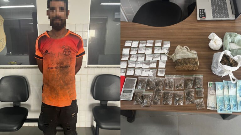 Polícia flagra venda de drogas e prende suspeito no bairro Vale do Piracanã, em Itaituba