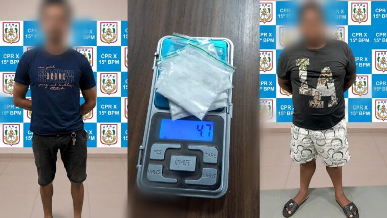 Dupla é detida com cocaína durante abordagem da PM no bairro Liberdade, em Itaituba