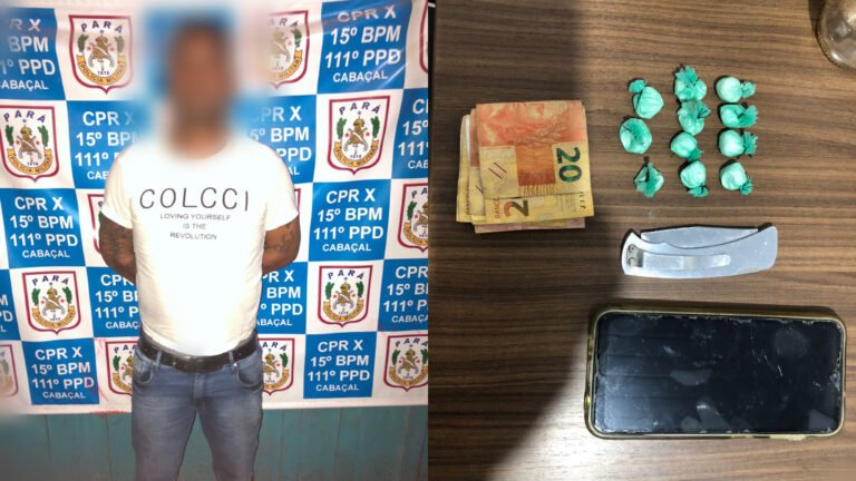 Polícia Militar prende suspeito por tráfico de drogas em comunidade garimpeira de Itaituba