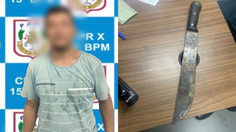 Homem é preso por agressão com facão no bairro da Floresta, em Itaituba