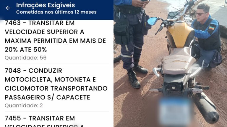 VÍDEO; Motocicleta com cerca de 148 multas é apreendida durante fiscalização no porto da balsa