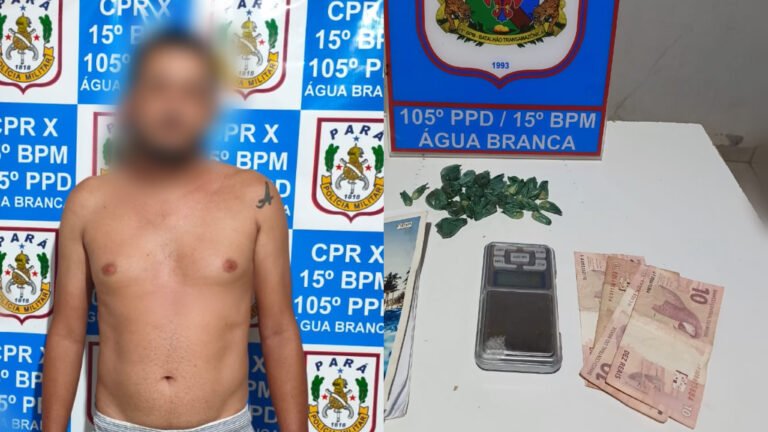 Suspeito é detido com drogas e balança de precisão na comunidade Água Branca, em Itaituba