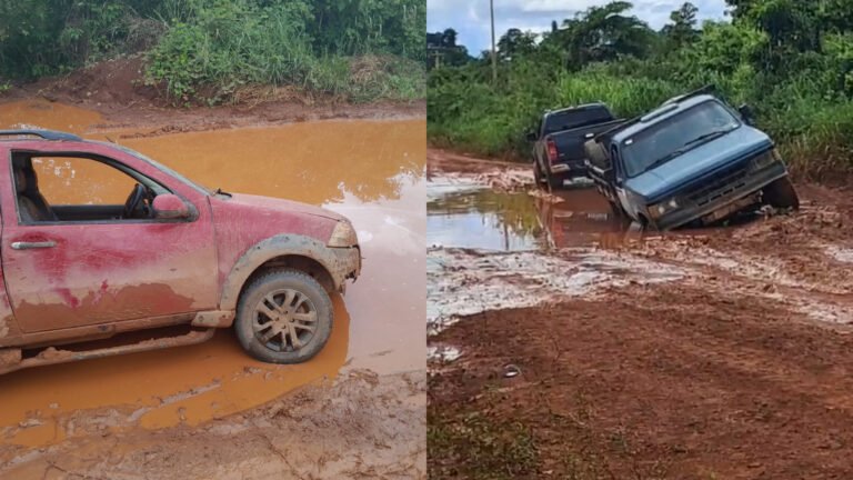 VÍDEO; Chuvas provocam atoleiros na vicinal São Benedito e dificultam acesso a comunidades rurais em Itaituba