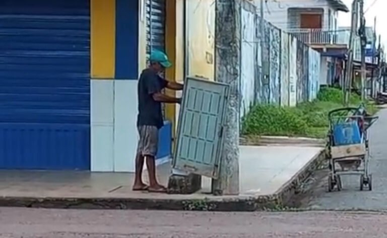 VÍDEO; Homem é flagrado furtando fios de uma caixa padrão em Itaituba