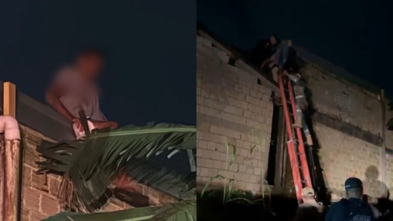 VÍDEO; Heróis da madrugada: PM arrisca a própria vida e evita tragédia em cima de telhado de empresa em Novo Progresso