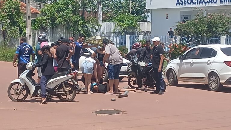 VÍDEO; Acidente entre carro e motocicleta deixa motociclista ferido em Itaituba