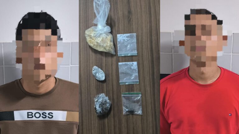 Dupla é conduzida à delegacia após PM encontrar drogas em residência no bairro Piracanã, em Itaituba