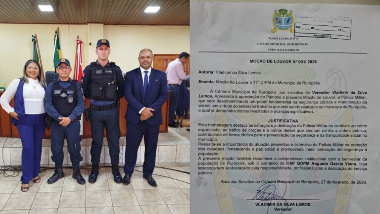 Polícia Militar recebe Moção de Louvor da Câmara Municipal de Rurópolis