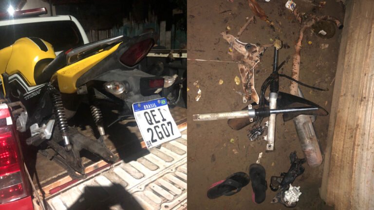 Motocicleta é encontrada sendo desmontada e suspeitos fogem da PM em Itaituba