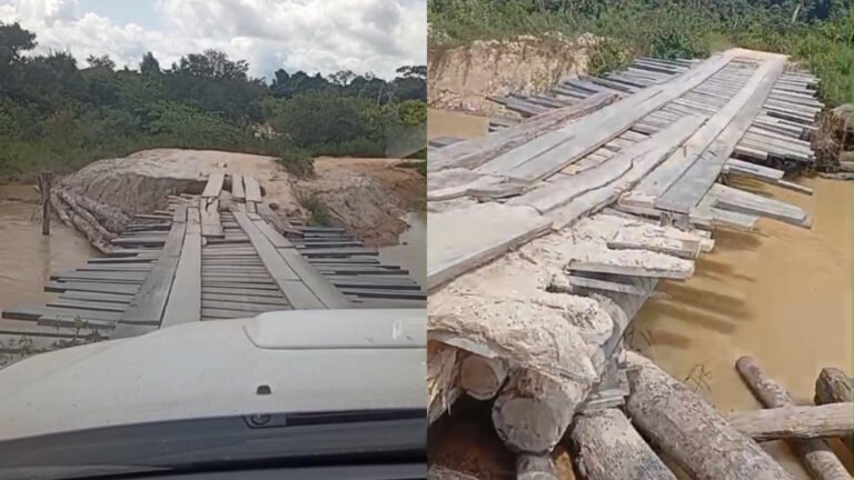 VÍDEO; Motorista denuncia precariedade de pontes de madeira em comunidade garimpeira de Itaituba
