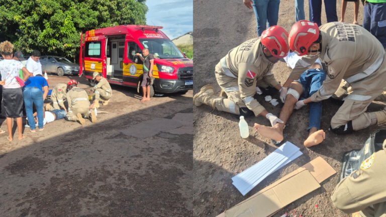 VÍDEO; Colisão entre motocicletas deixa homem ferido no bairro Bela Vista, em Itaituba