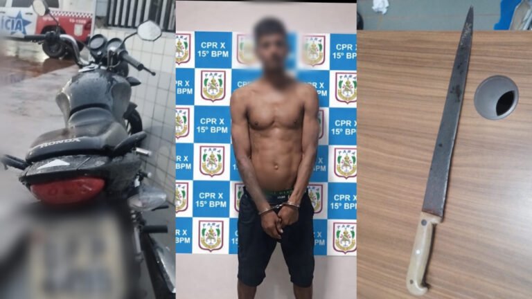 Homem é preso após roubar motocicleta com facão em Itaituba