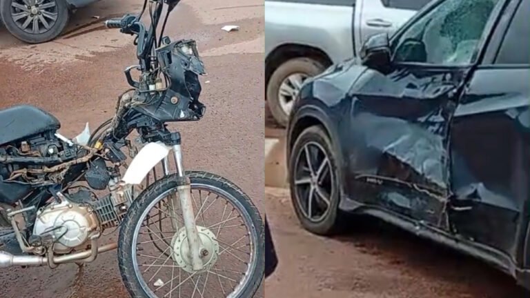 VÍDEO; Colisão envolvendo moto e carro deixa três feridos em Itaituba