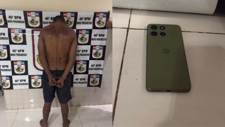 Suspeito de furto é agredido por populares e preso pela Polícia Militar em Novo Progresso