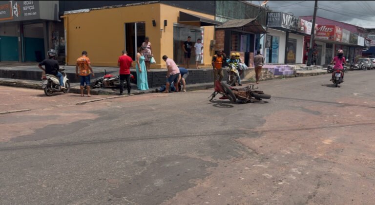 VÍDEO; Colisão entre motocicletas deixa ferido no bairro Bela Vista, em Itaituba