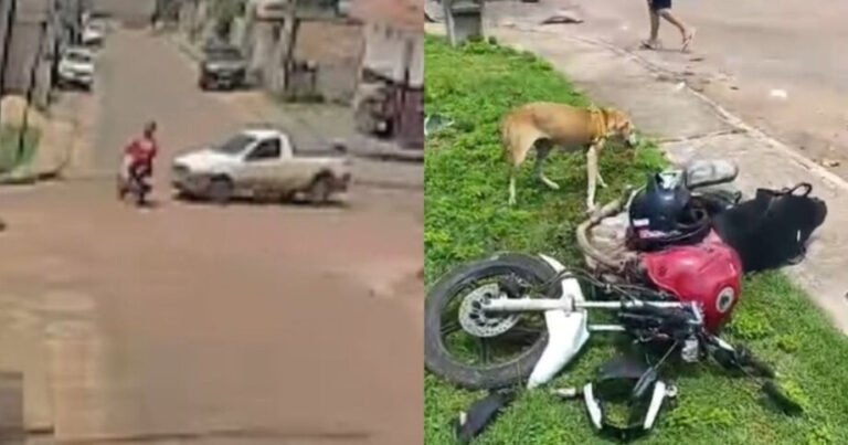 VÍDEO; Avanço de sinalização provoca acidente e deixa motociclista ferido em Itaituba