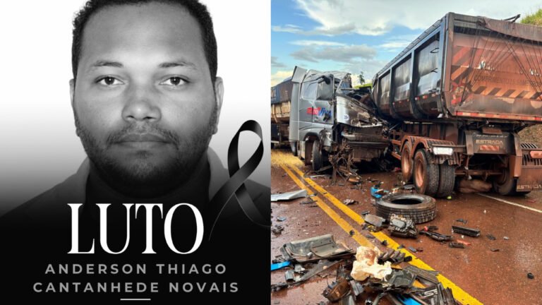 VÍDEO; Colisão entre carretas deixa motorista morto na BR-163, em Moraes Almeida