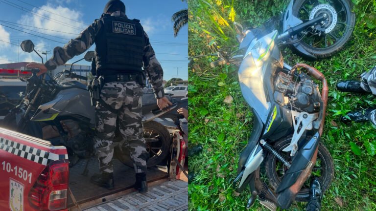 PM recupera motocicleta furtada e abandonada em terreno baldio em Itaituba