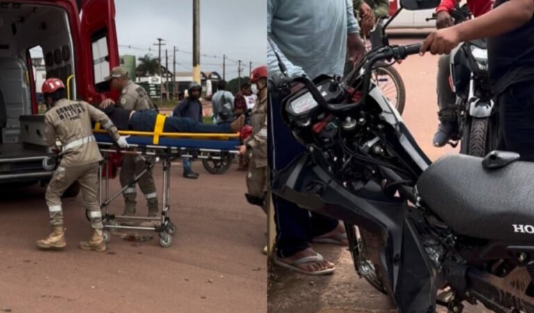 Motociclista fica ferido após colisão com carro em rotatória da BR-230, em Itaituba