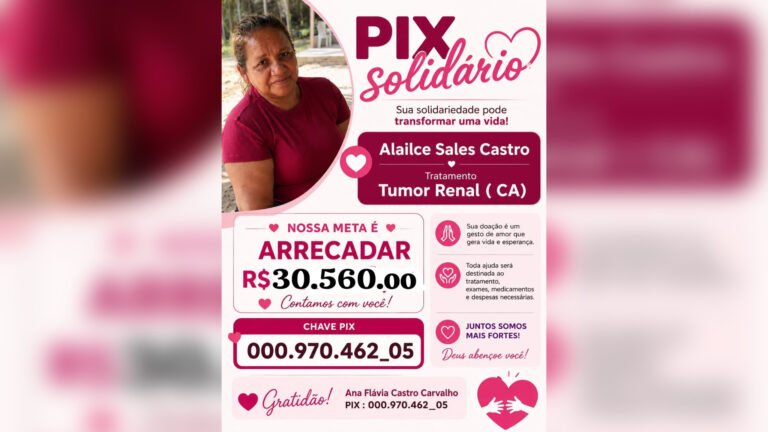 Mulher com tumor renal realiza campanha solidária para custear tratamento e exames