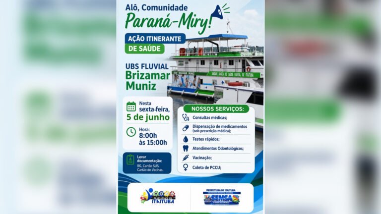 UBS Fluvial Brizamar Muniz leva ação itinerante de saúde à comunidade Paraná-Miry